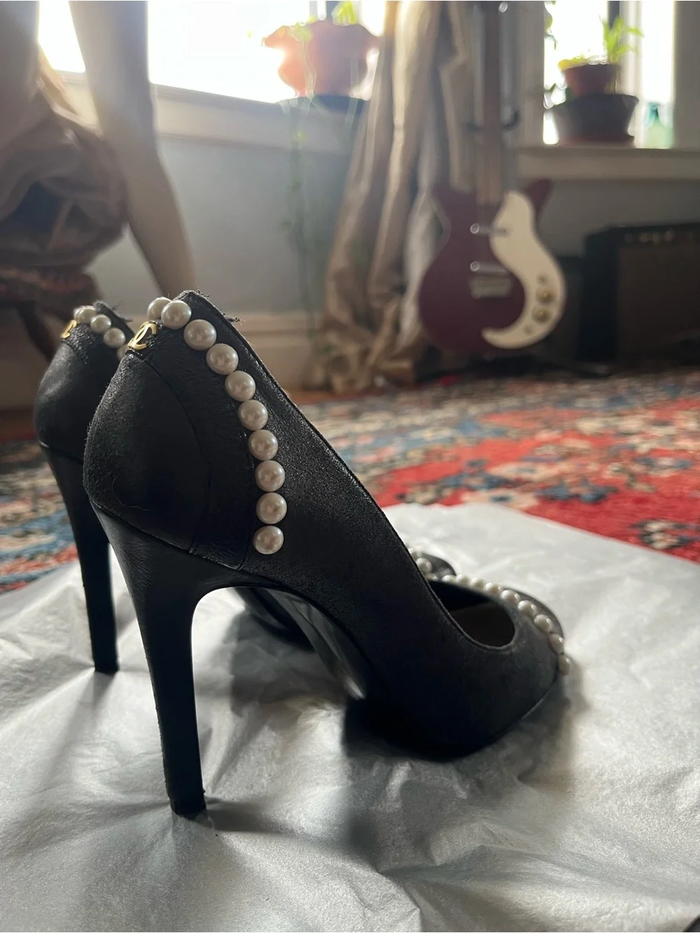 Chanel Pearl High Heel Pumps